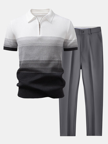 Conjunto polo degradado y pantalón cónico