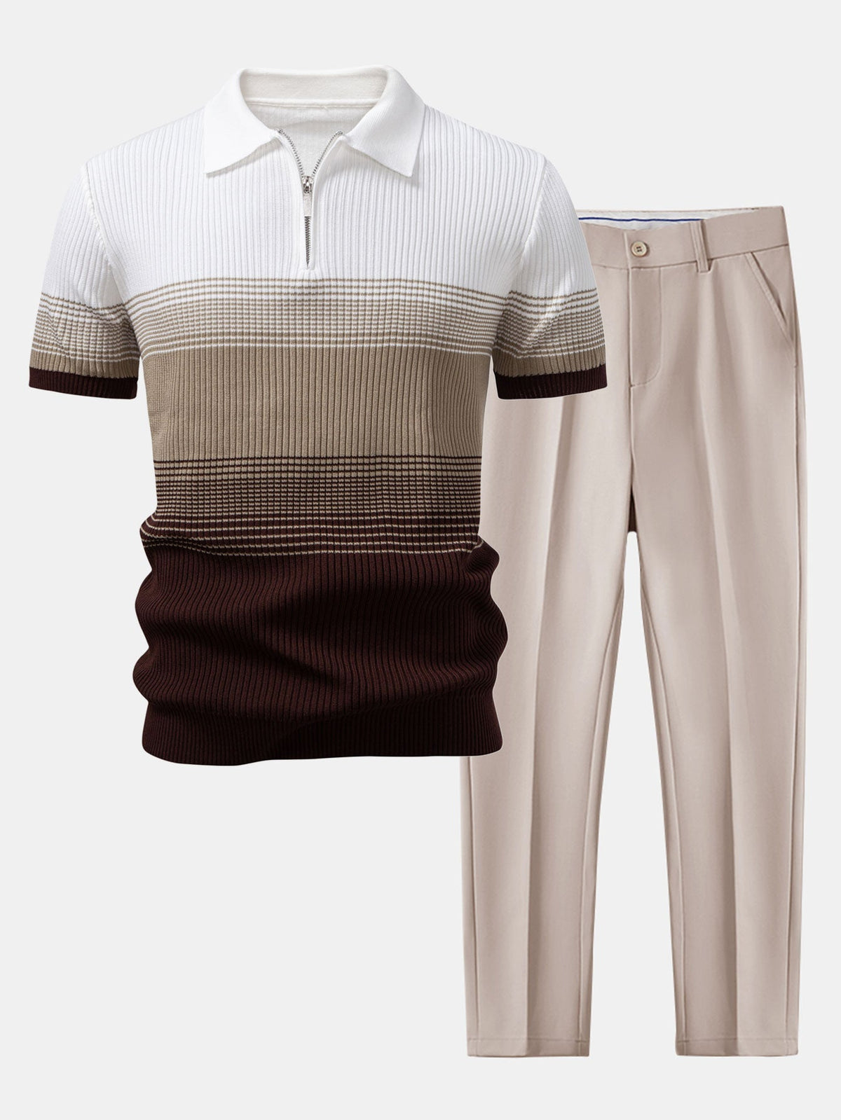 Conjunto polo degradado y pantalón cónico