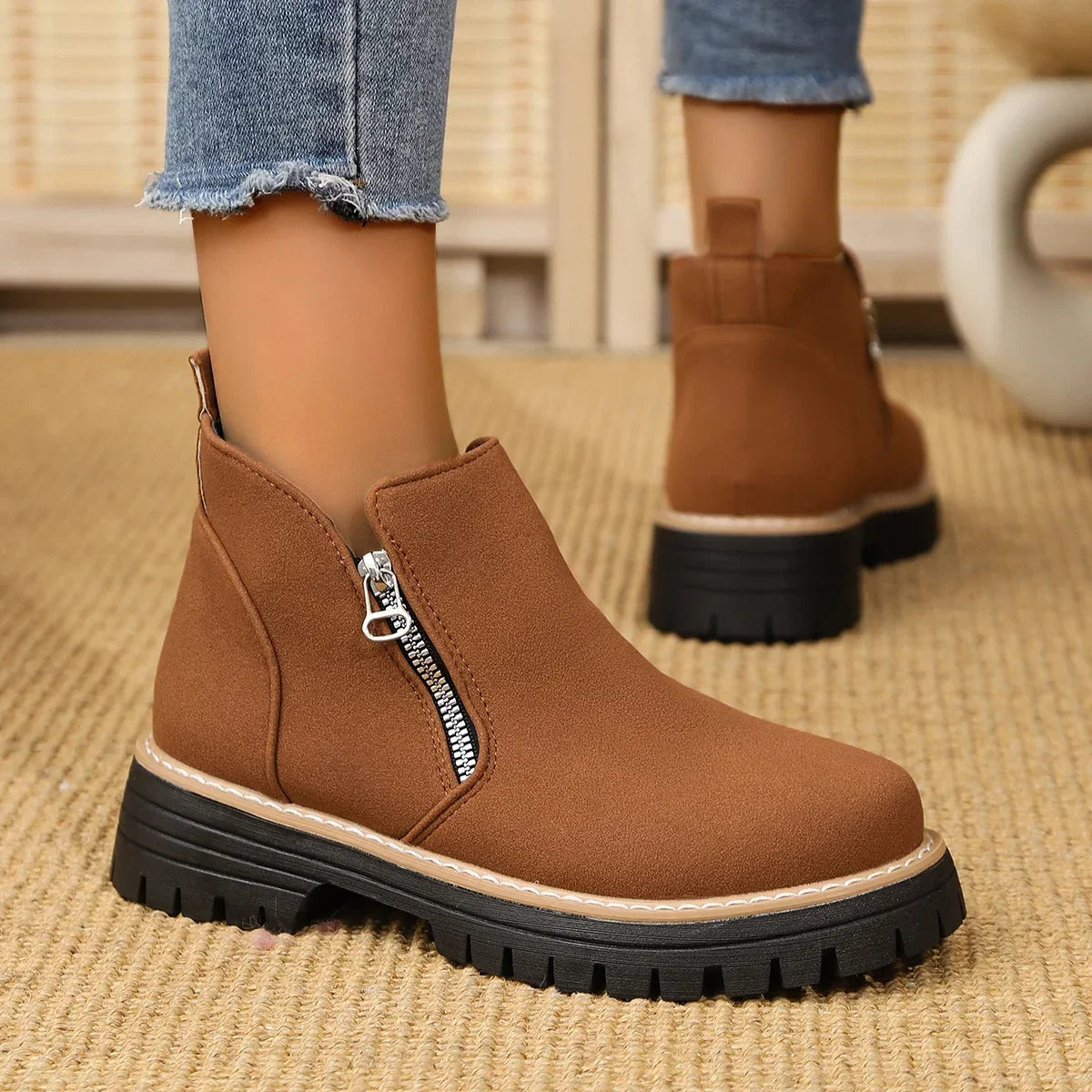 Frida: botines de plataforma con suela gruesa para otoño e invierno