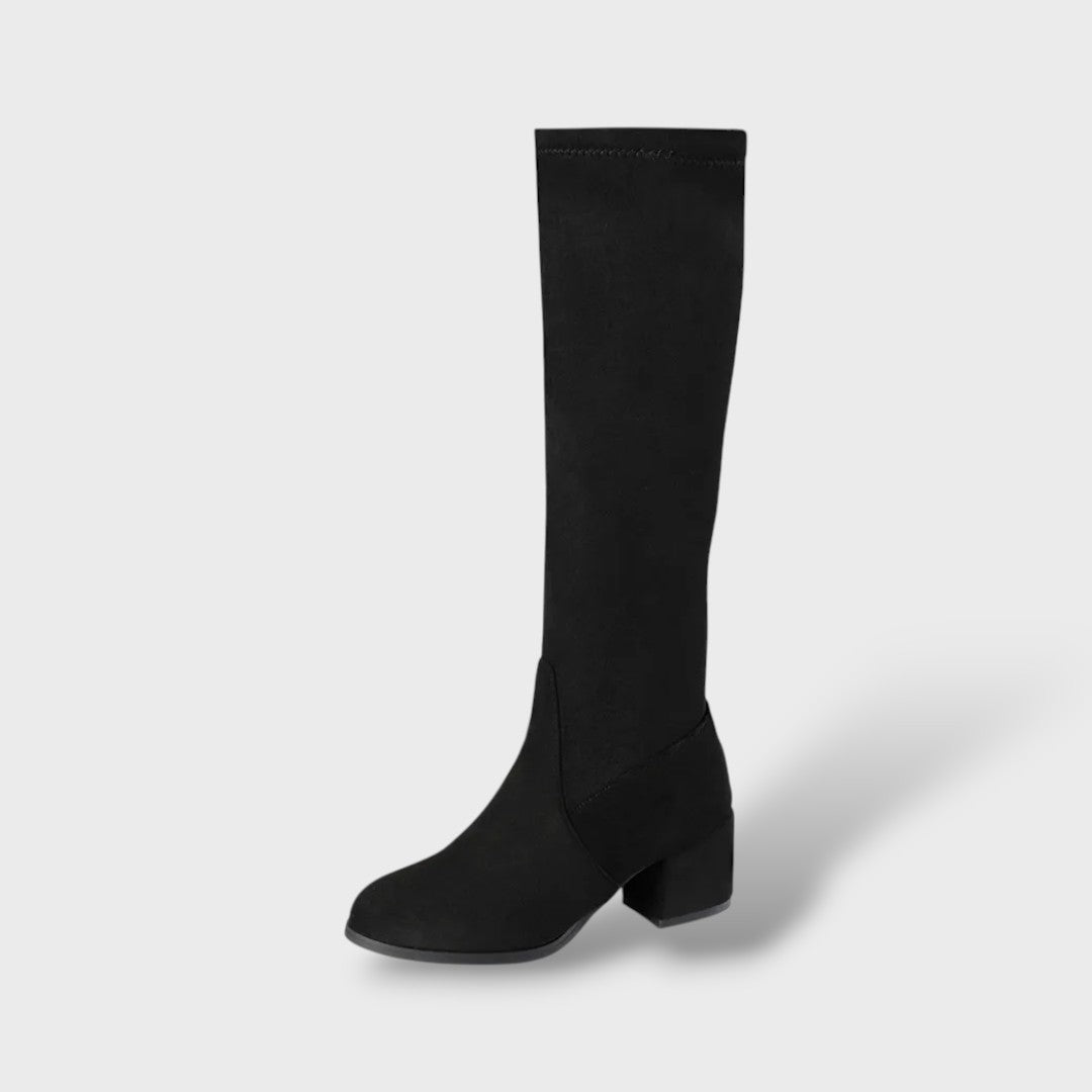 Botas Altas con Tacón Grueso y Cremallera Lateral
