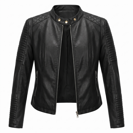 Daniela | Chaqueta Biker Corta con Cremallera Frontal