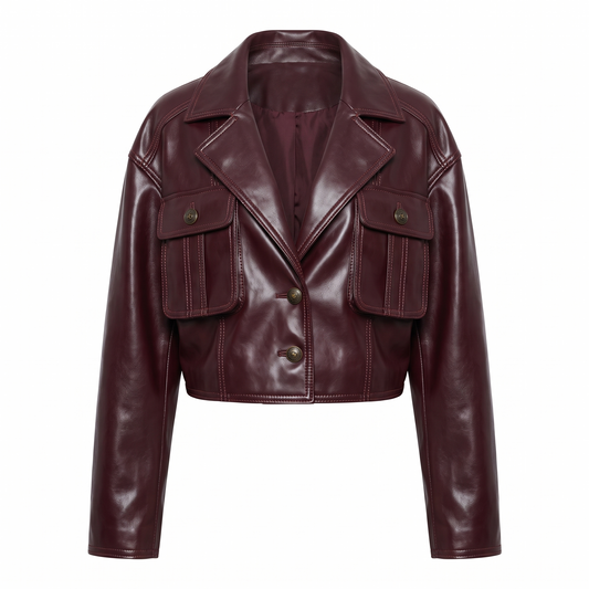 Tosca | Chaqueta Corta con Bolsillos en el Pecho