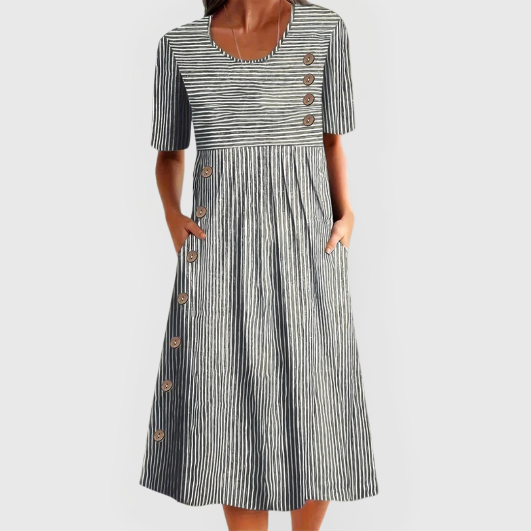 Julia | Demeter Vestido midi a rayas