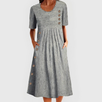Julia | Demeter Vestido midi a rayas