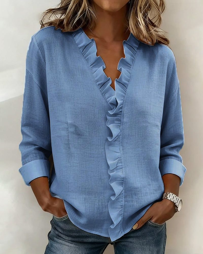 Beatriz - Blusa Fruncida con Escote en V