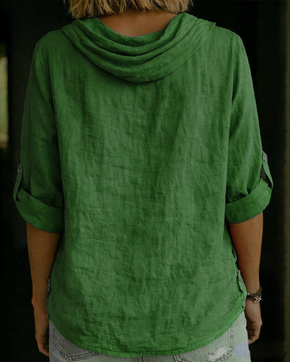 Camisa Mujer Algodón Cuello Caído – Estilo Clásico Cómodo