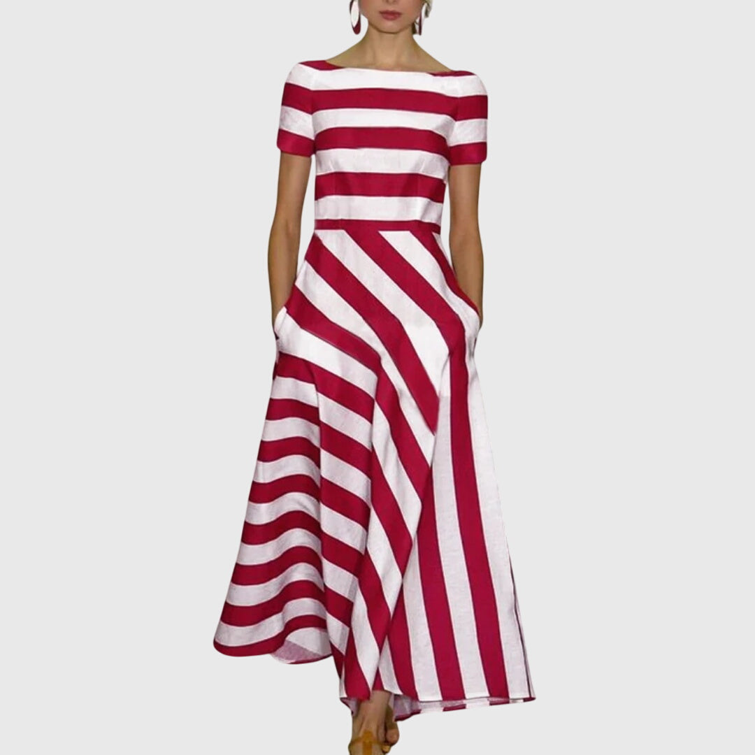 Vestido Maxi Mujer Rayas Elegantes – Diseño Fluido y Sofisticado
