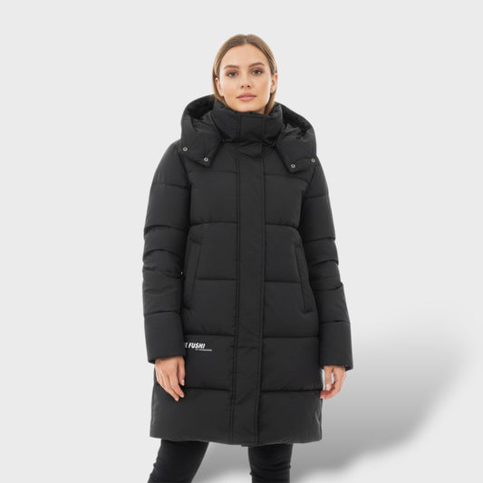 Abrigo Acolchado Mujer Largo con Capucha Elegant