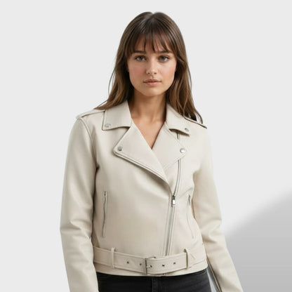 Cazadora de Polipiel Mujer Oversize