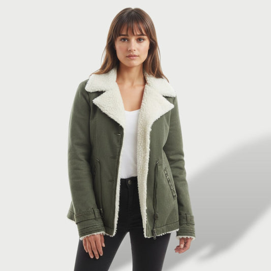Abrigo Largo Mujer Invierno con Solapa Elegante