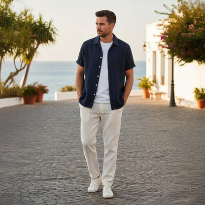 Conjunto camisa de solapa y pantalón
