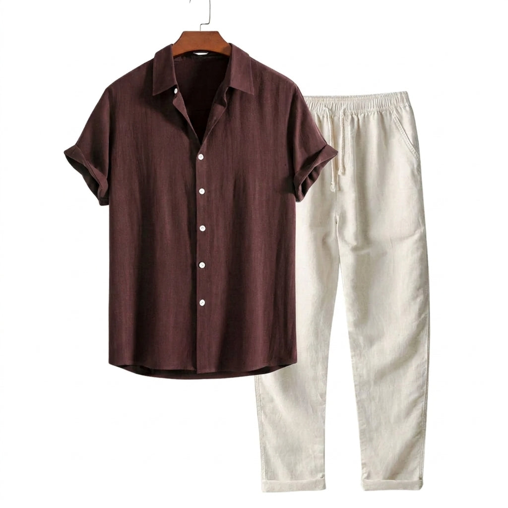 Conjunto camisa de solapa y pantalón