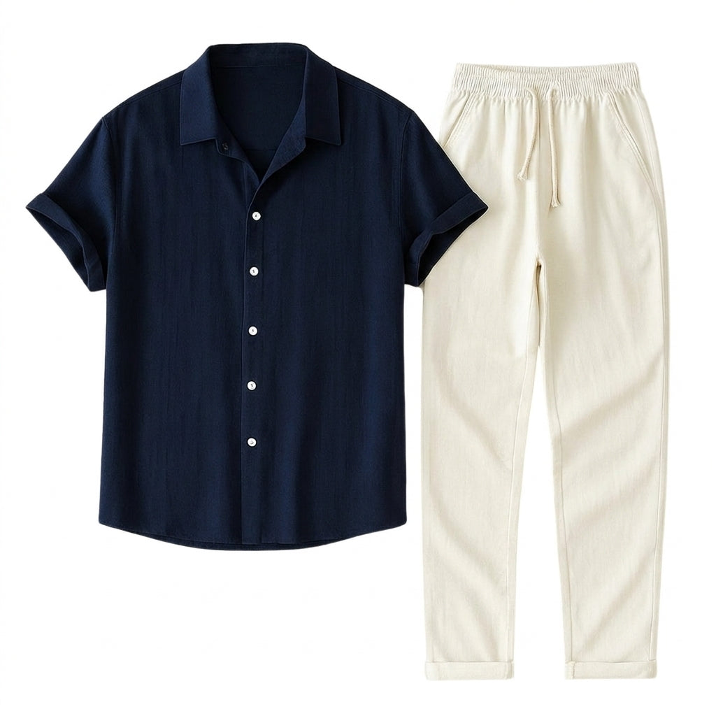 Conjunto camisa de solapa y pantalón