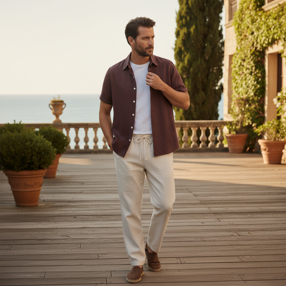 Conjunto camisa de solapa y pantalón