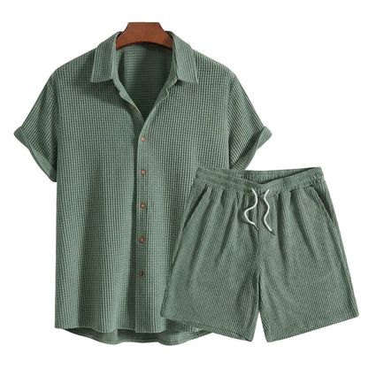 Conjunto camisa y short gofre