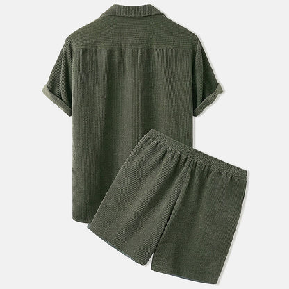 Conjunto camisa y short acanalado