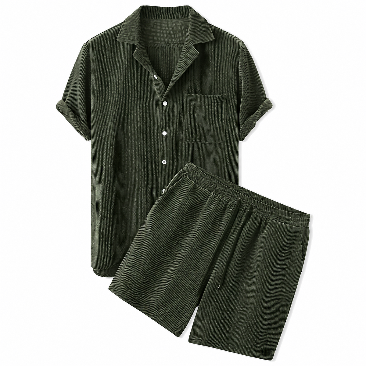 Conjunto camisa y short acanalado