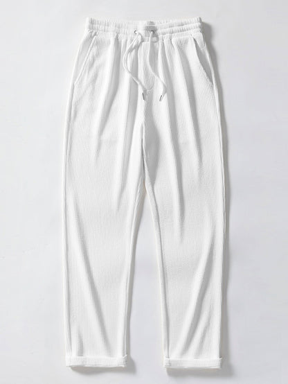 Conjunto polo texturizado y pantalón recto