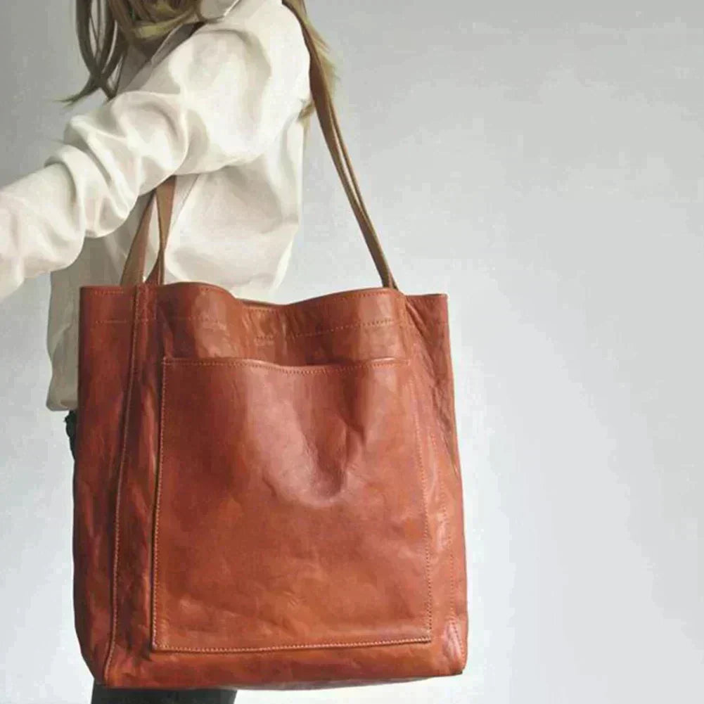 Bolso de cuero mujer elegante grande – bolso tote moderno resistente y versátil