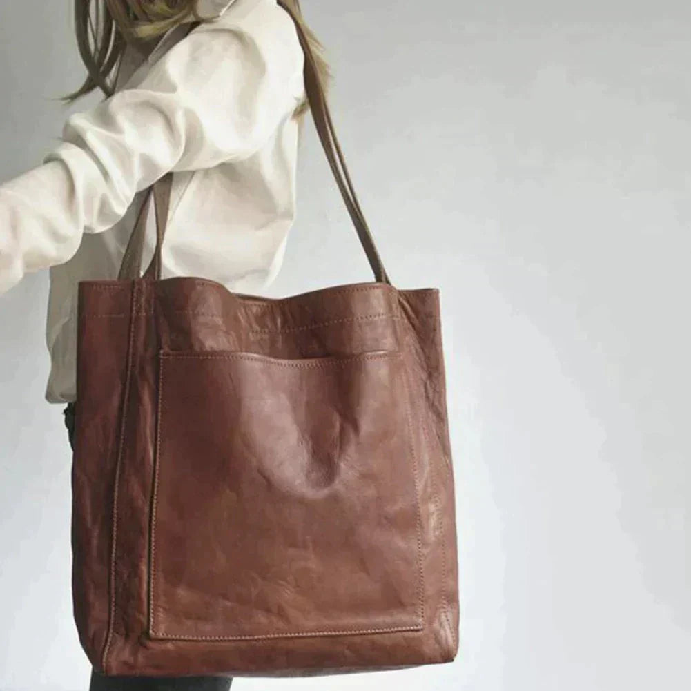 Bolso de cuero mujer elegante grande – bolso tote moderno resistente y versátil