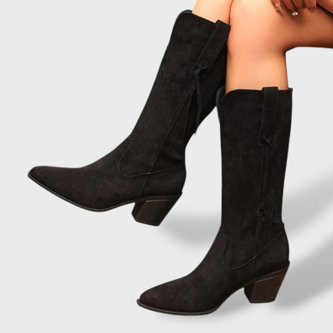 Botas Cowboy Mujer Invierno de Ante Sintético