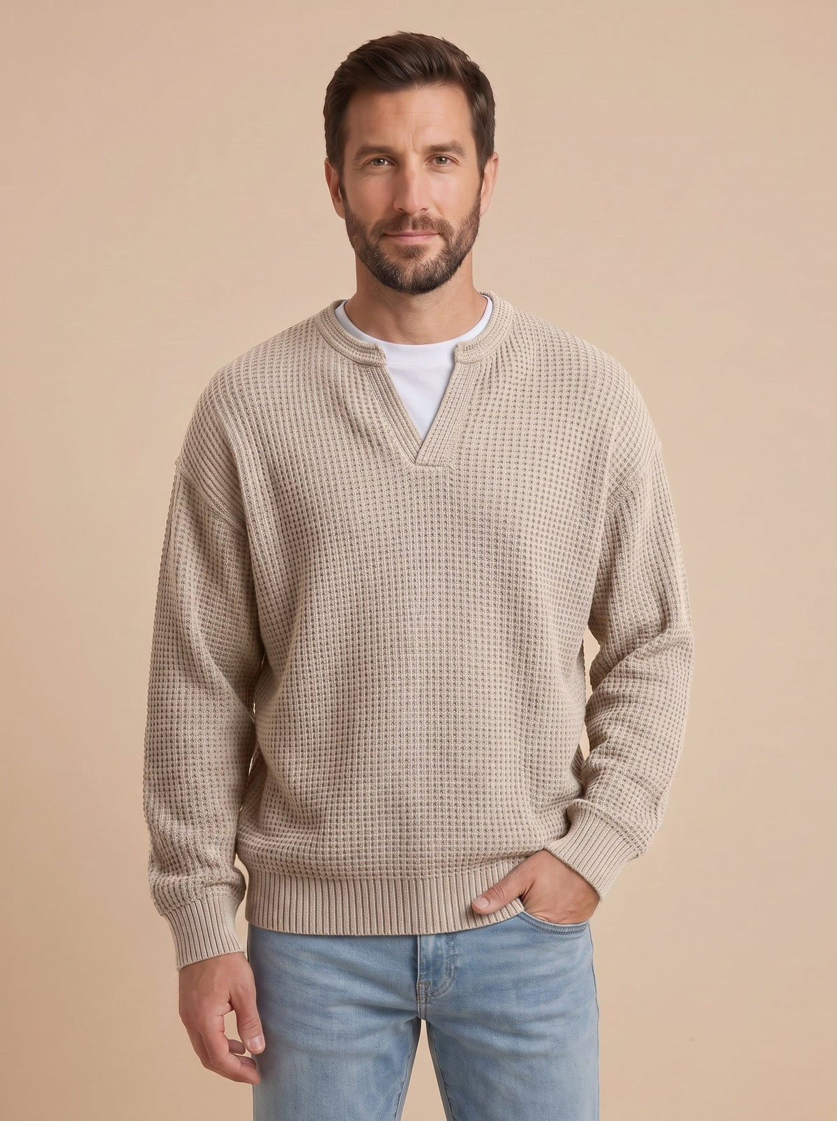 Milo jersey de punto con relieve albaricoque