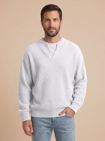 Milo jersey de punto con relieve blanco