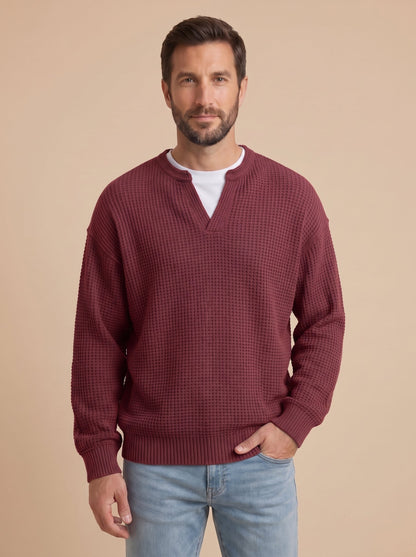 Milo jersey de punto con relieve granate