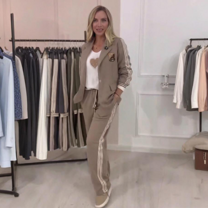 Conjunto de dos piezas mujer con blazer y pantalón ancho