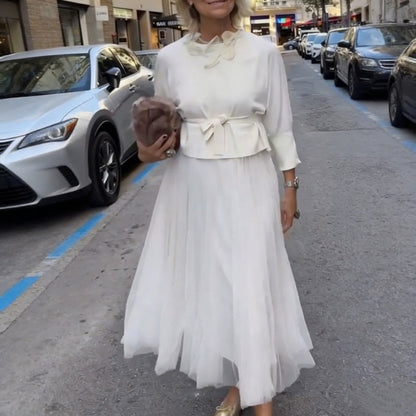 Conjunto mujer dos piezas con vestido largo fluido