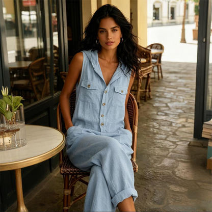 Mono mujer sin mangas con botones y bolsillos estilo utility