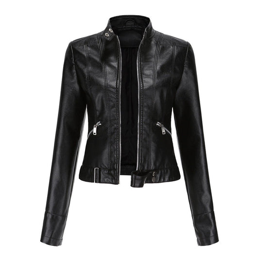 Luana | Chaqueta Biker Corta con Cuello Mao