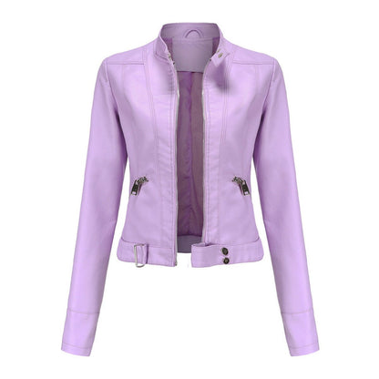 Luana | Chaqueta Biker Corta con Cuello Mao