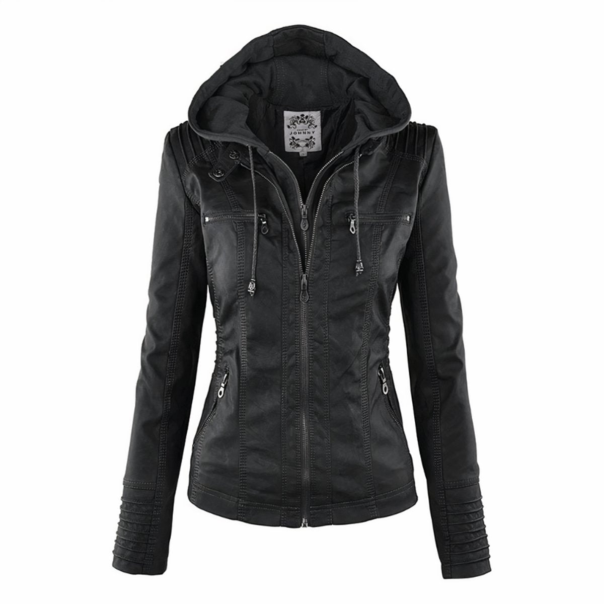 Cassia | Chaqueta Estilo Biker con Capucha Extraíble